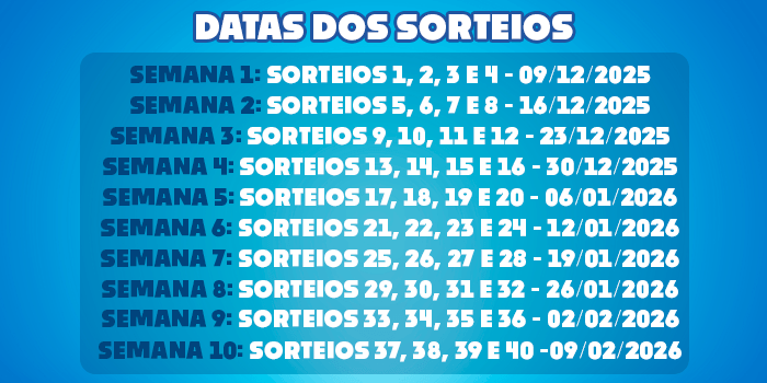 Ganhe mais sorteios