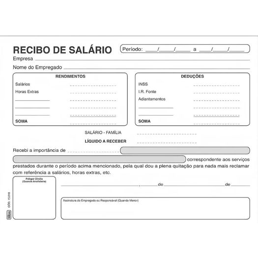 Bloco Recibo De Salário 100 Folhas