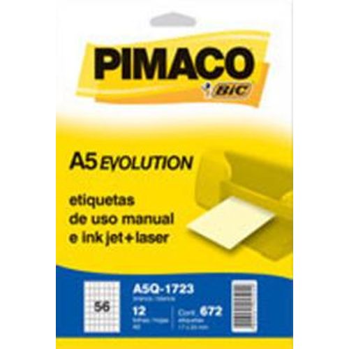 etiqueta inkjet/laser a5 q1723 17x23 672 unidades pimaco