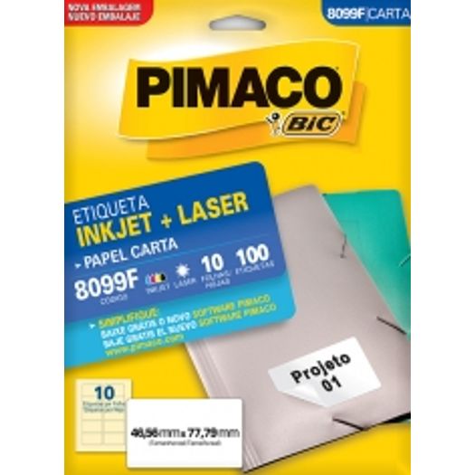 etiqueta inkjet/laser carta 8099f 46,56x77,79 100 unidades pimaco etiqueta inkjet/laser carta 8099f 46,56x77,79 100 unidades pimaco