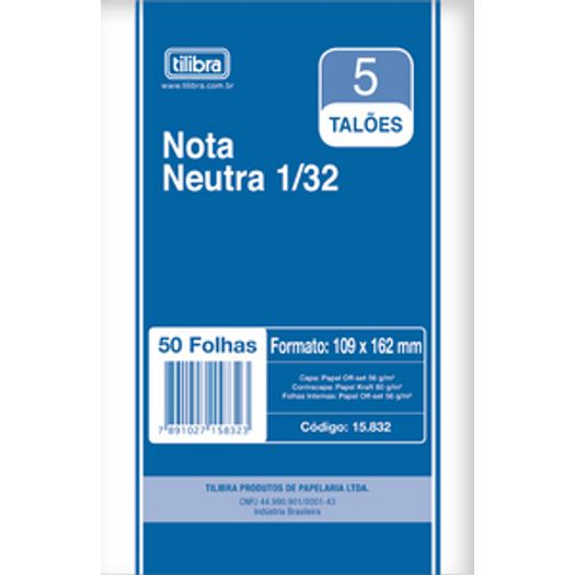 Bloco Nota Neutra 1/32 50fls 15137/22923 Tilibra