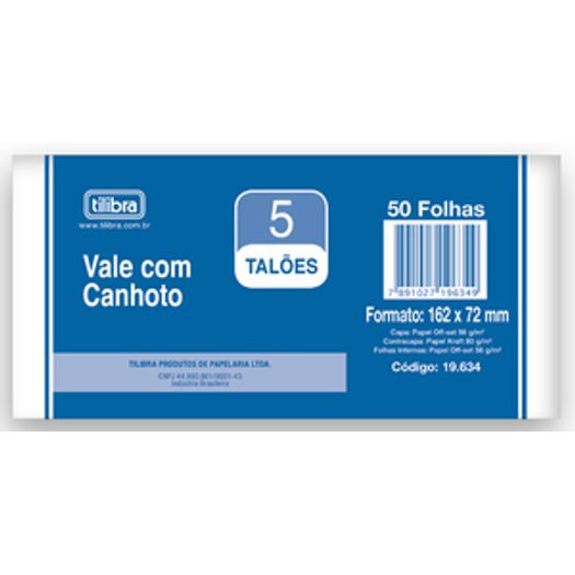 Bloco Vale Com Canhoto 100fls 15156 Tilibra Livrarias Curitiba 4342