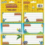 etiqueta escolar com 6 unidades galinha pintadinha