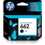 cartucho hp 662 (cz103ab) preto - 2ml cartucho hp 662 (cz103ab) preto - 2ml