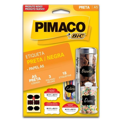 etiqueta a5 preta 935255 pimaco