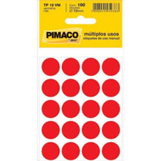 etiqueta tp 19 redonda 200un vermelha etiqueta tp 19 redonda 200un vermelha
