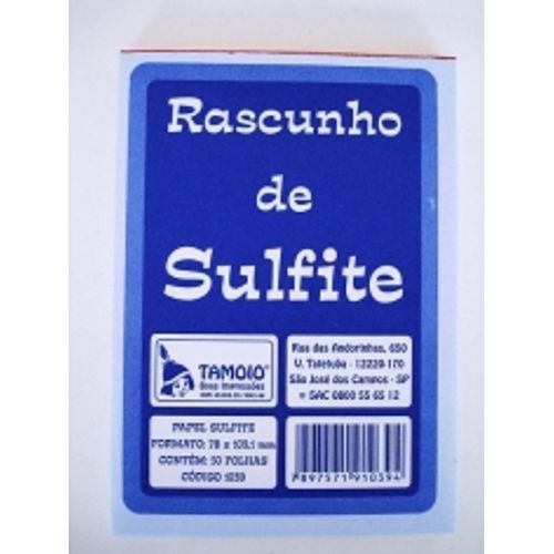 bloco rascunho sulfite 1/72 50fls 01039 tamoio