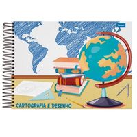 Caderno de Cartografia e Desenho Espiral Capa Dura Luluca 80 Folhas (Pacote  com 4 unidades) - Sortido