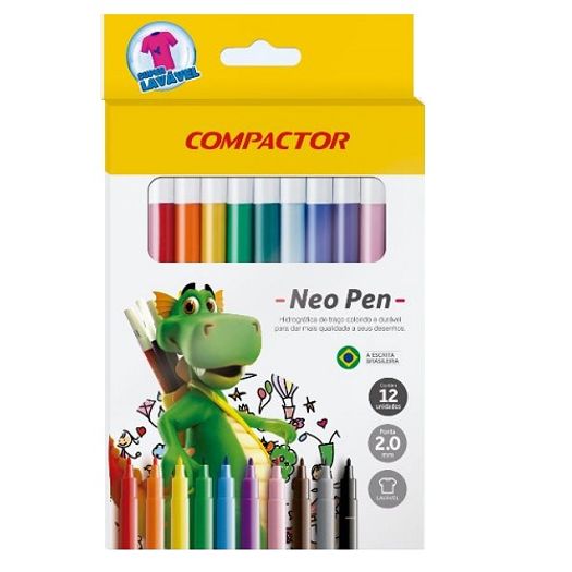 caneta hidrográfica 12 cores neo pen gigante compactor caneta hidrográfica 12 cores neo pen gigante compactor
