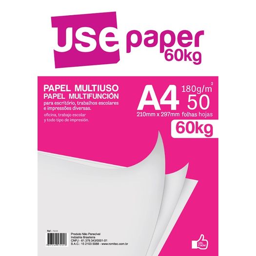 Papel Sulfite 60kg A4 50f 180gr 7205 Romitec Livrarias Curitiba 7960