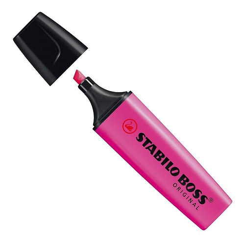 caneta marca-texto rosa escuro boss stabilo 70/58 sertic - avulso varejo