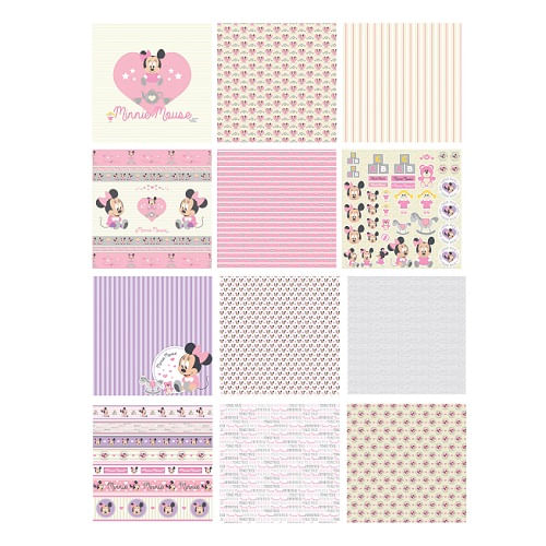 folhas para scrapbook baby minnie 12un