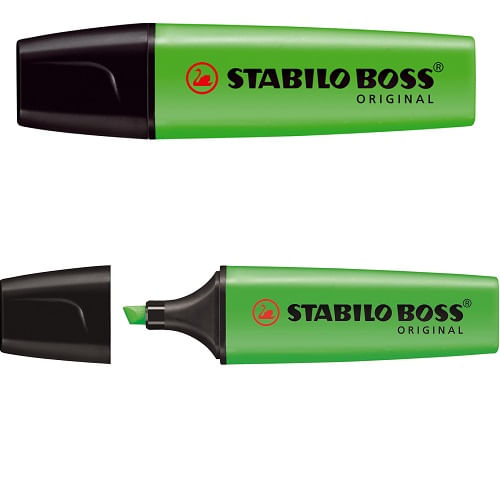 marca-texto verde claro boss stabilo 70/33