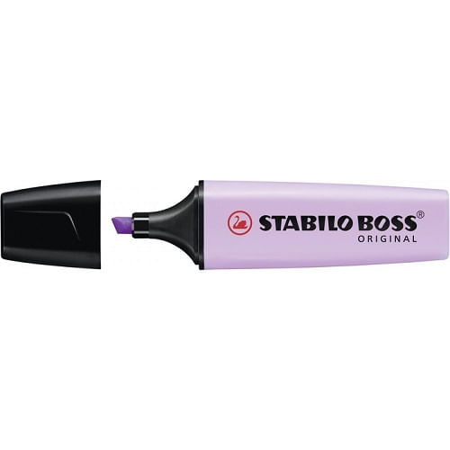 caneta marca-texto lilás pastel boss stabilo
