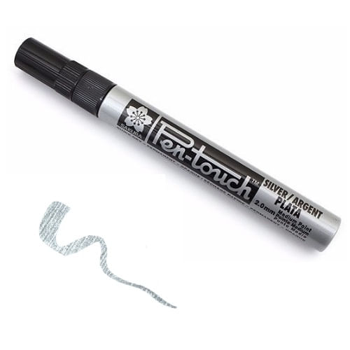 caneta-marcador-permanente-pen-touch-prata-1.0mm-41302pb-miwa
