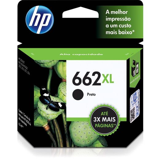 cartucho hp 662xl (cz105ab) preto - 6.5ml cartucho hp 662xl (cz105ab) preto - 6.5ml
