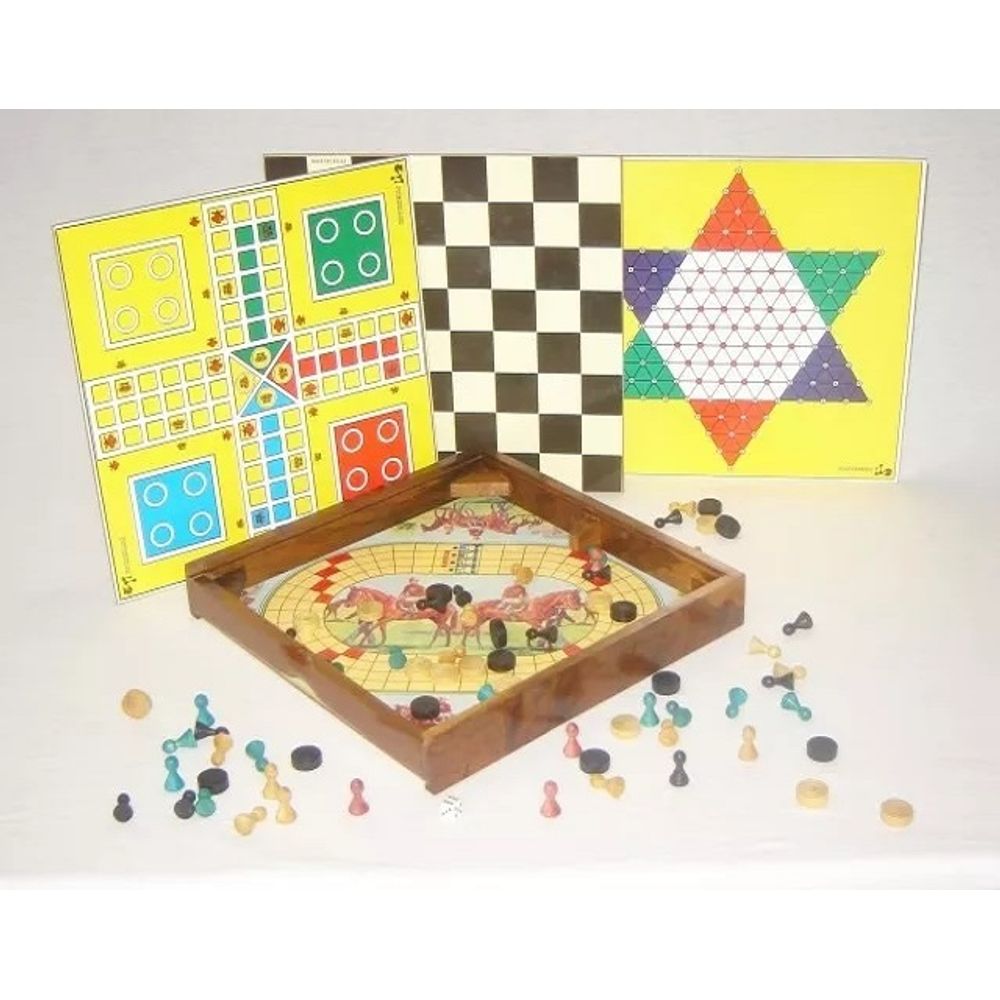 Jogo de Tabuleiro Ludo Clássico Luxo Brinquedo Educativo