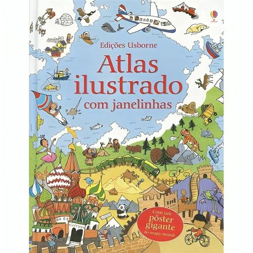 atlas ilustrado com janelinhas