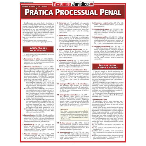 resumão jurídico 46 - prática processual penal