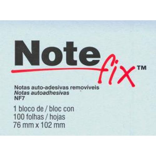 bloco note fix nf7 100 folhas 76x102mm azul hb00416115 3m