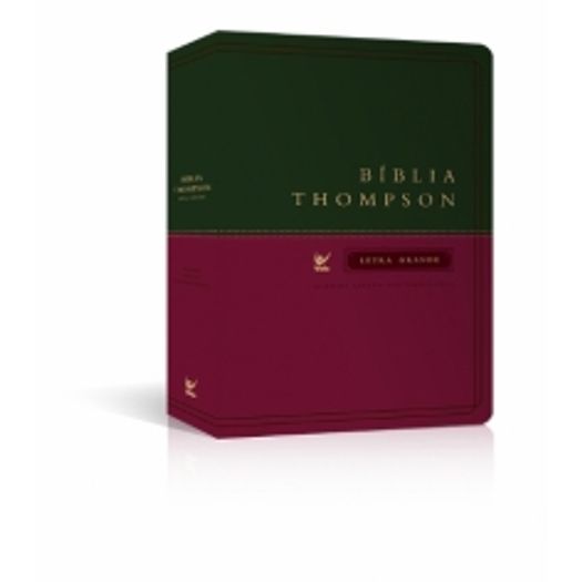 Biblia Thompson Letra Grande Capa Luxo Verde E Vinho Com Indice - Vida