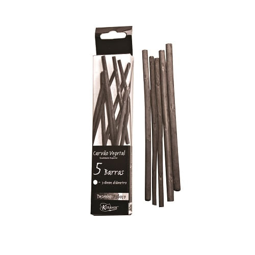carvão vegetal para desenho esboco 5 unidades