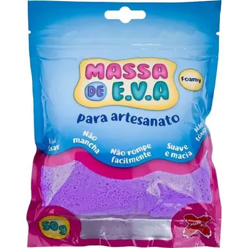 massa para modelar eva 50 gramas roxo