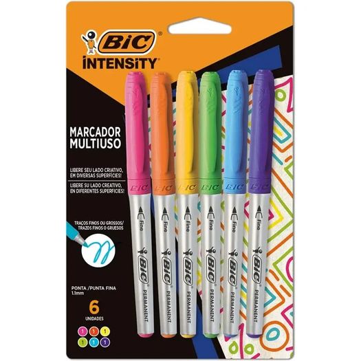 marcador-permanente-intensity-6-cores marcador-permanente-intensity-6-cores