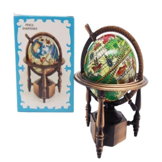 apontador de metal colecionável globo terrestre apontador de metal colecionável globo terrestre