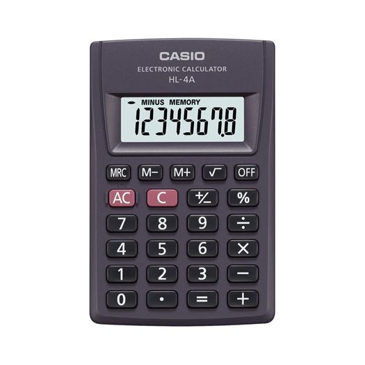 calculadora de bolso 8 digitos preta (hl-4a-s4-dp) - casio calculadora de bolso 8 digitos preta (hl-4a-s4-dp) - casio