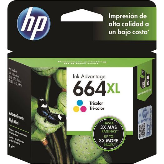 cartucho hp 664xl (f6v30ab) colorido - 8ml cartucho hp 664xl (f6v30ab) colorido - 8ml