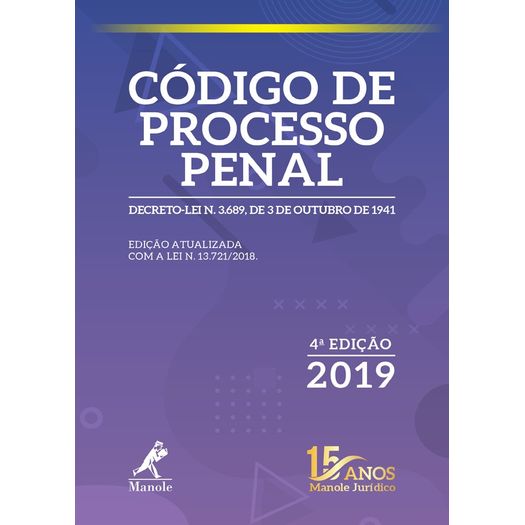 Codigo De Processo Penal - Ed Bolso - Manole 4 Ed - Livrarias Curitiba