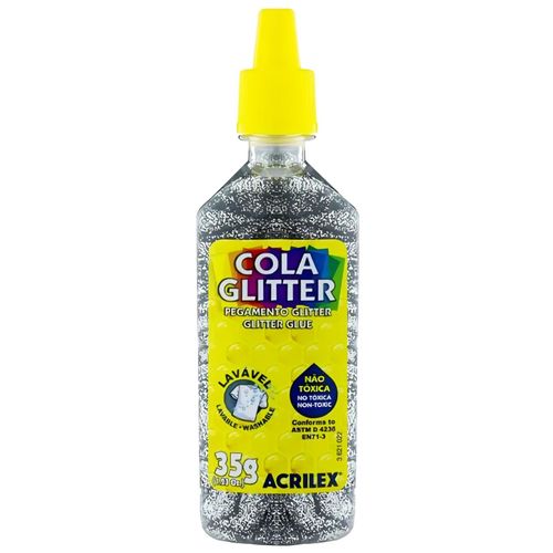 cola com glitter 35g prata
