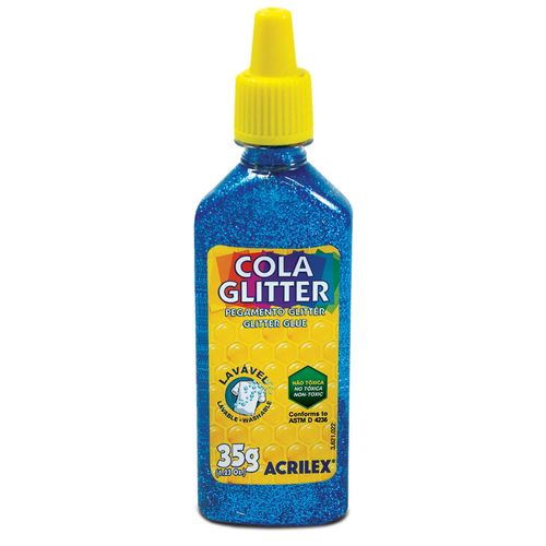 cola glitter 35g azul