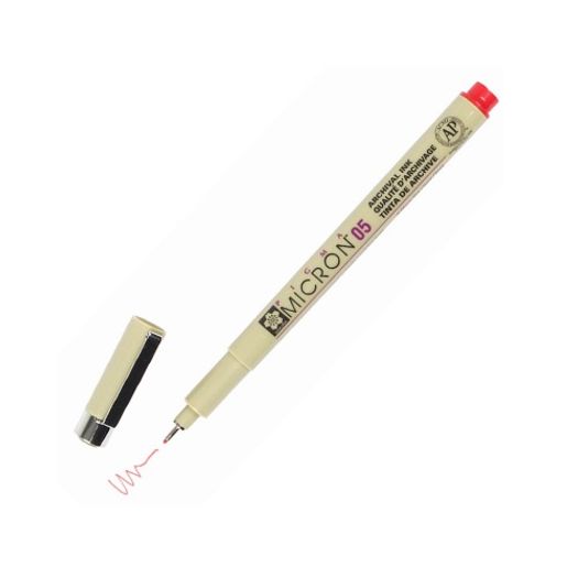 caneta nankin 45mm pigma micron vermelha caneta nankin 45mm pigma micron vermelha