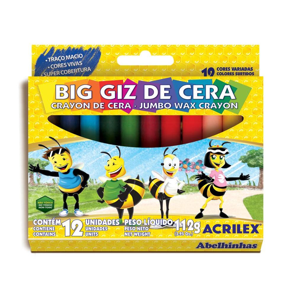 Giz de Cera Big Curto 15 Cores Leo e Leo