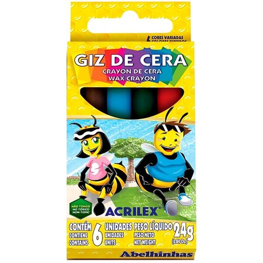 giz de cera fino 6 cores giz de cera fino 6 cores