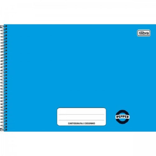 caderno cartografia espiral 80 folhas capa dura azul