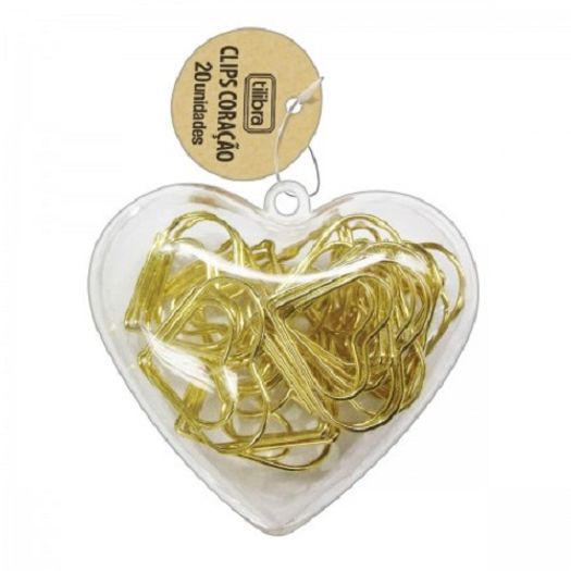 clips coração dourado 20 unidades clips coração dourado 20 unidades