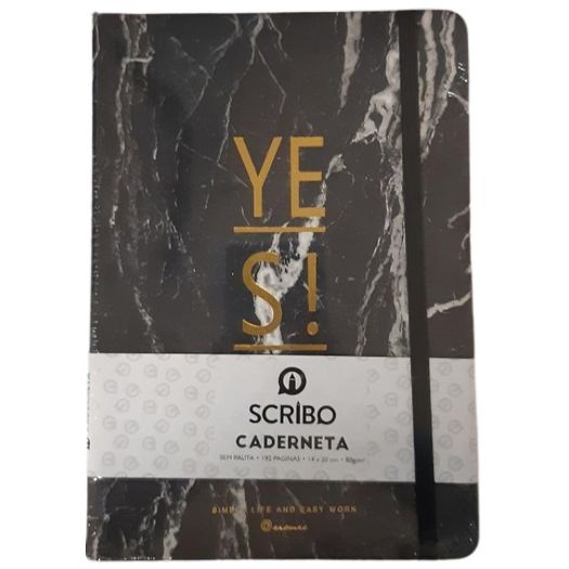 caderneta de anotações scribo marmore preto 192 folhas