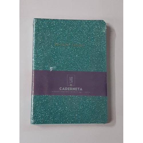 caderneta de anotações m lovely brilho azul 96f sem pauta capa flexível 12x17cm 2117/743204 plm