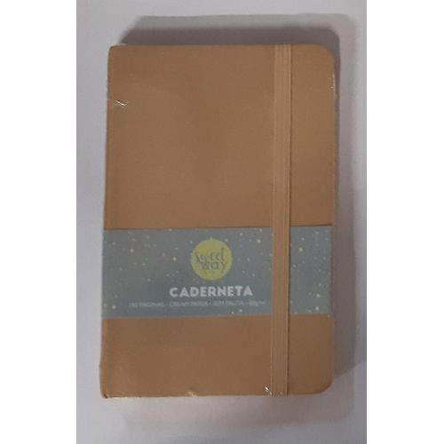 caderneta de anotações p sweet way dourado 192f sem pauta capa flexível 9x14cm