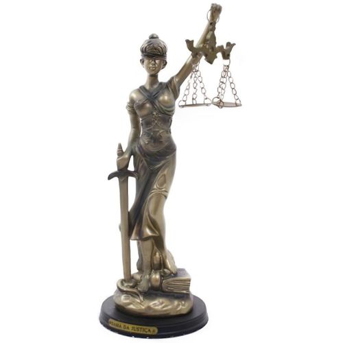 estatueta resina dama da justiça 23cm