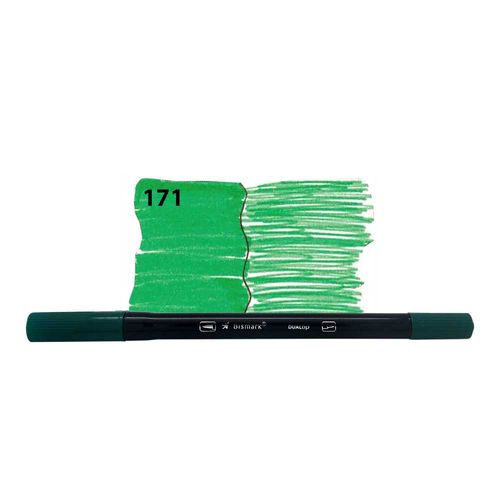 caneta bismark dualtip 2 pontas 0.4/pincel verde folha 171-pk0100c yes avulso