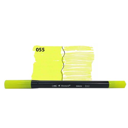 caneta bismark dualtip 2 pontas 0.4/pincel amarelo neon 055-pk0100c yes avulso