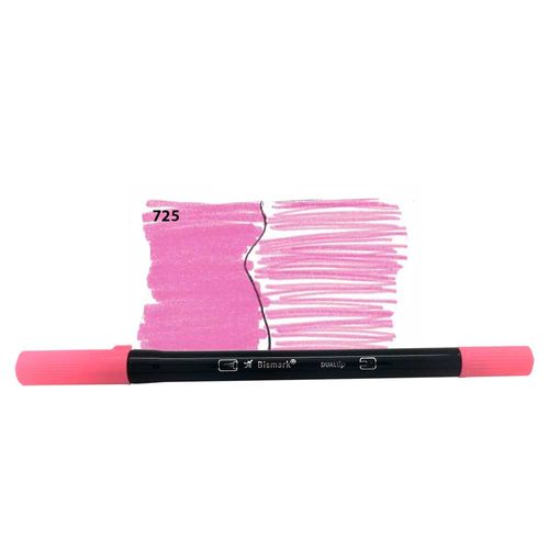 caneta bismark dualtip 2 pontas 0.4/pincel rosa neon 725-pk0100c yes avulso