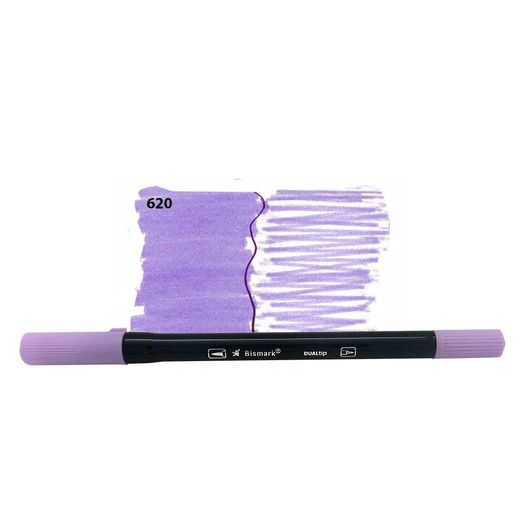 caneta bismark dualtip 2 pontas 0.4/pincel lilas pastel 620-pk0100c yes avulso