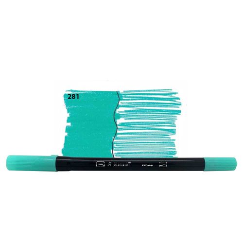 caneta bismark dualtip 2 pontas 0.4/pincel verde agua 281-pk0100c yes avulso