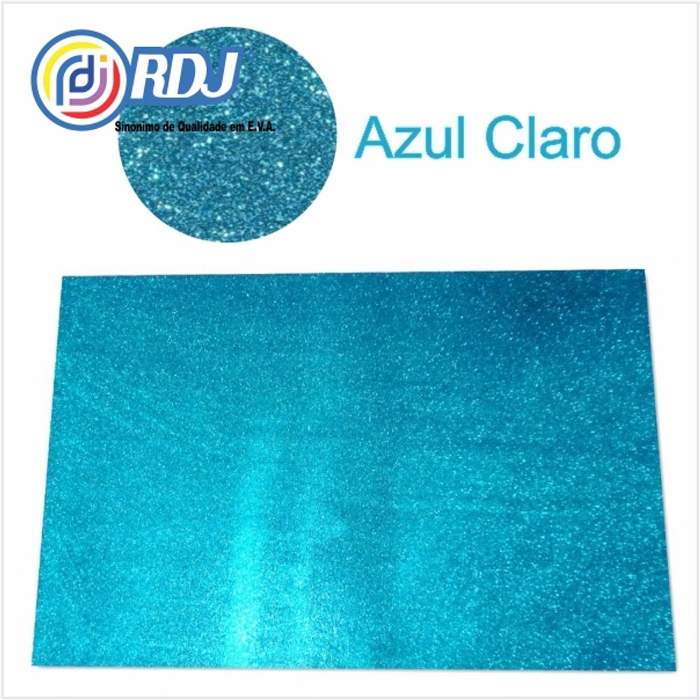 Eva 40x60cm Glitter Azul Claro 17494 Rdj Blister Livrarias Curitiba 9782