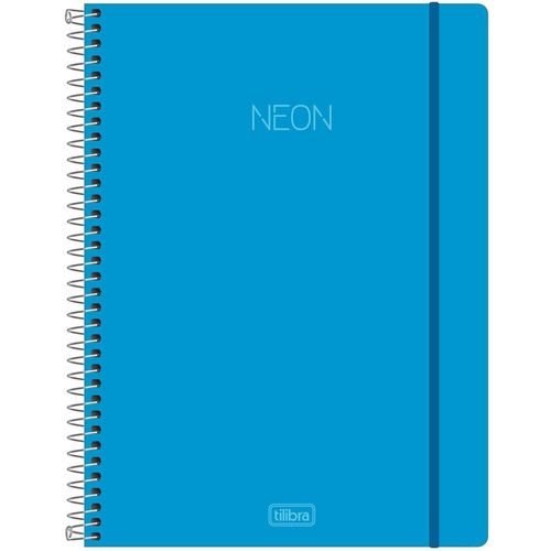 caderno univ 10x1 160f neon azul 302384 tilibra
